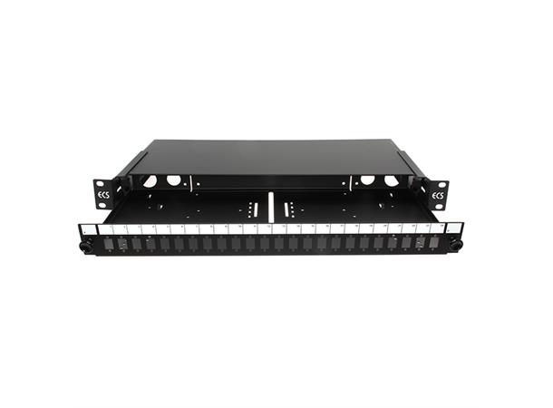 TUS fiberbox 24xLCD inkl front utdragbar obestyckad exkl. skarvstycken/adaptrar 